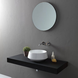 Lavabo da appoggio in ceramica bianco lucido tondo 42 cm  Aris