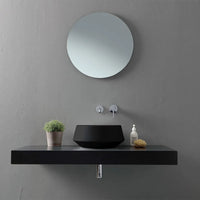 Lavabo da appoggio in ceramica nero opaco tondo 42 cm  Aris