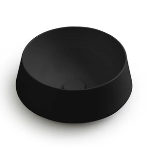 Lavabo da appoggio in ceramica nero opaco tondo 42 cm  Aris