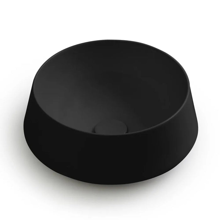 Lavabo da appoggio in ceramica nero opaco tondo 42 cm  Aris