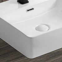 Lavabo da appoggio in ceramica rettangolare 41x42 cm bianco lucido