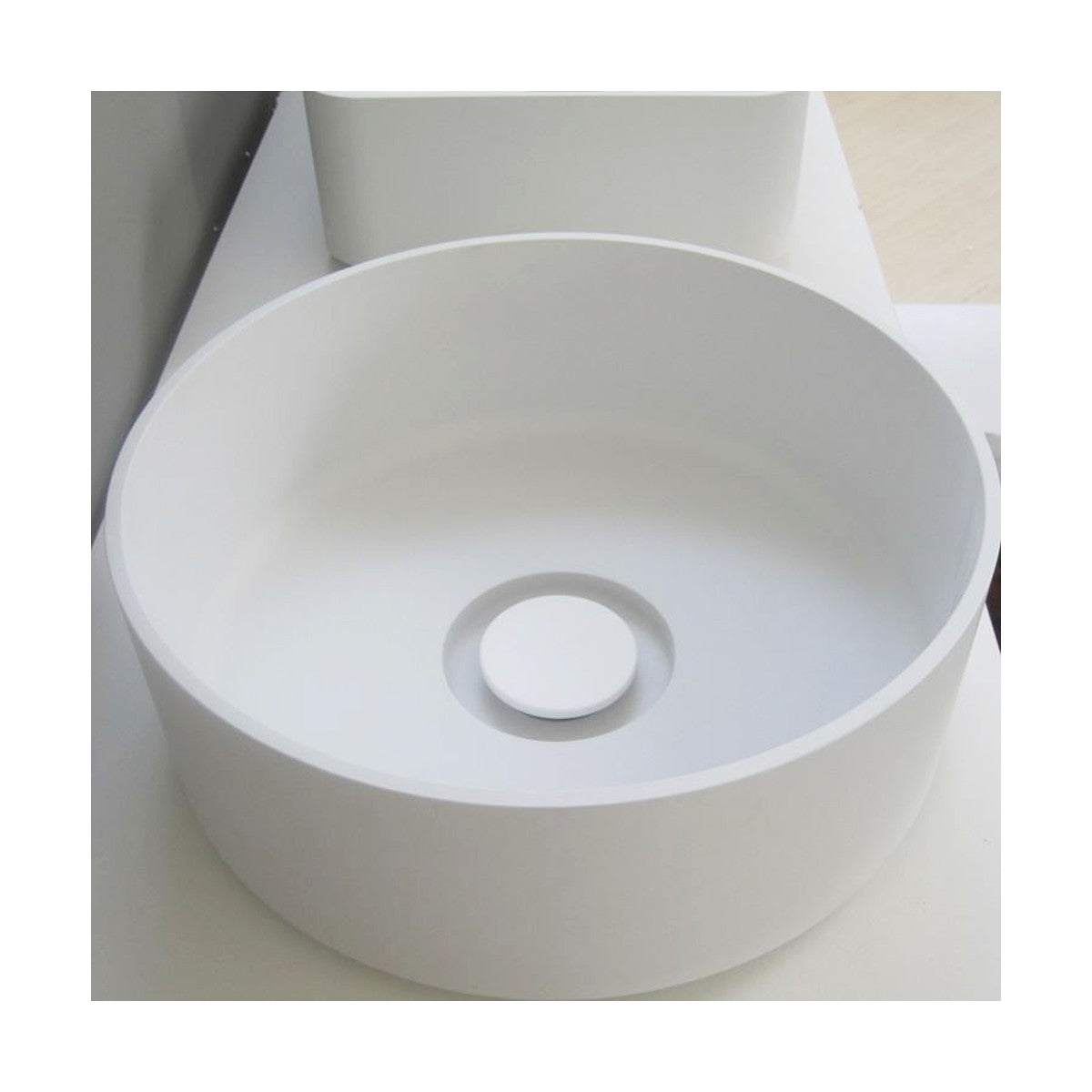 Lavabo da appoggio in mineral solid arke bianco opaco