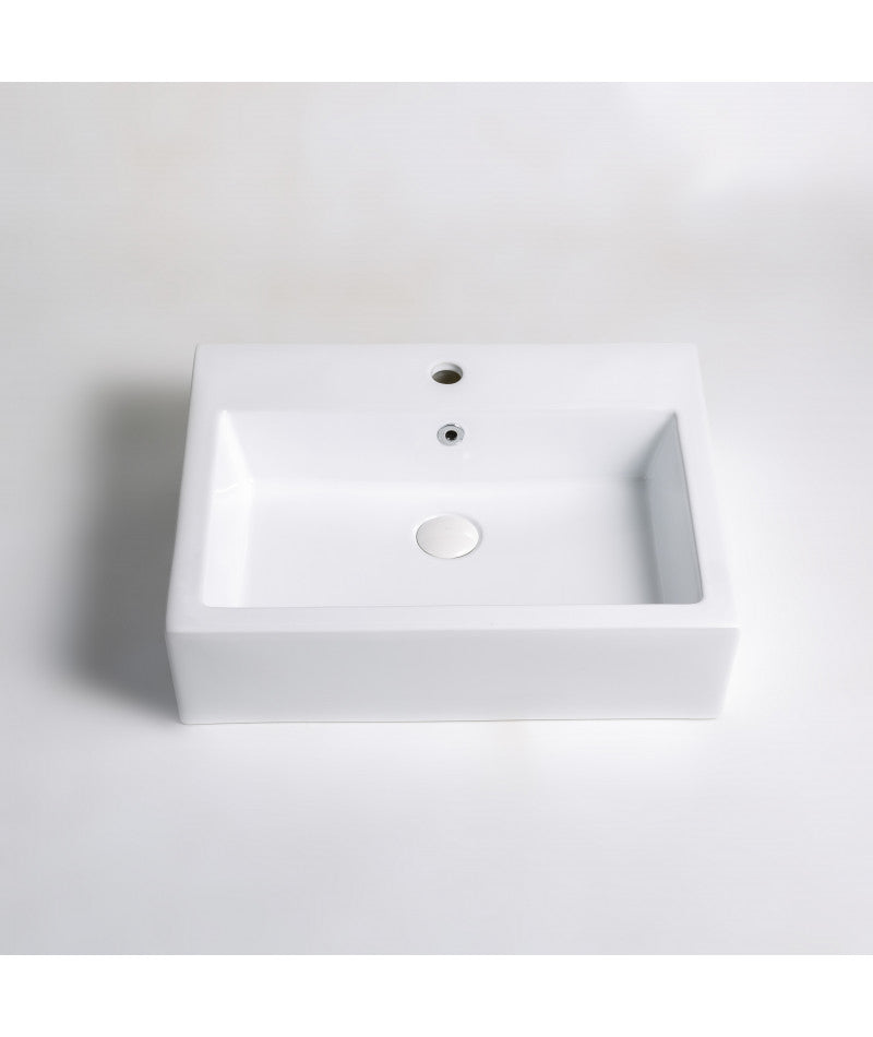 Lavabo da appoggio in ceramica bianco lucido K114