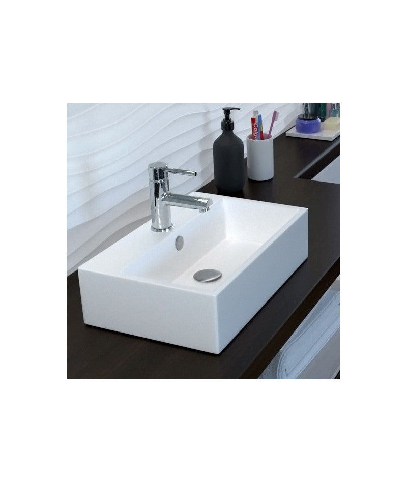 Lavabo da appoggio in ceramica bianco lucido K114