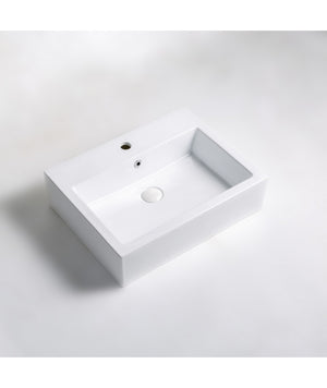 Lavabo da appoggio in ceramica bianco lucido K114