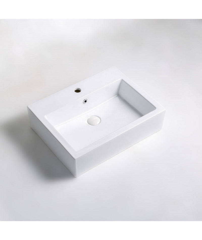 Lavabo da appoggio in ceramica bianco lucido K114