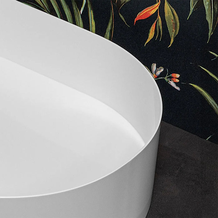 Lavabo da appoggio ovale 58x38 cm in acciaio inox bianco opaco  Goya