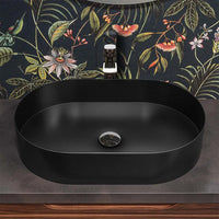 Lavabo da appoggio ovale 58x38 cm in acciaio inox nero opaco  Goya