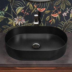 Lavabo da appoggio ovale 58x38 cm in acciaio inox nero opaco  Goya