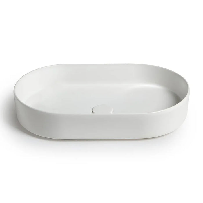 Lavabo da appoggio ovale 60 in ceramica bianco opaco  Epsilon
