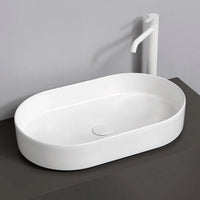 Lavabo da appoggio ovale 60 in ceramica bianco opaco  Epsilon