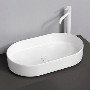 Lavabo da appoggio ovale 60 in ceramica bianco opaco  Epsilon