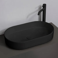 Lavabo da appoggio ovale 60 in ceramica nero opaco  Epsilon