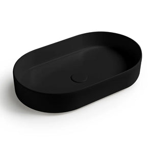 Lavabo da appoggio ovale 60 in ceramica nero opaco  Epsilon