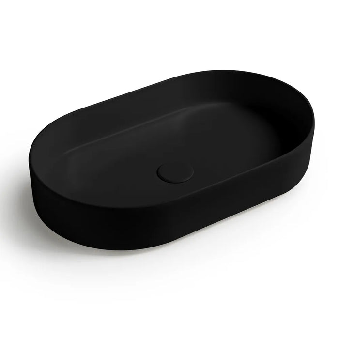 Lavabo da appoggio ovale 60 in ceramica nero opaco  Epsilon