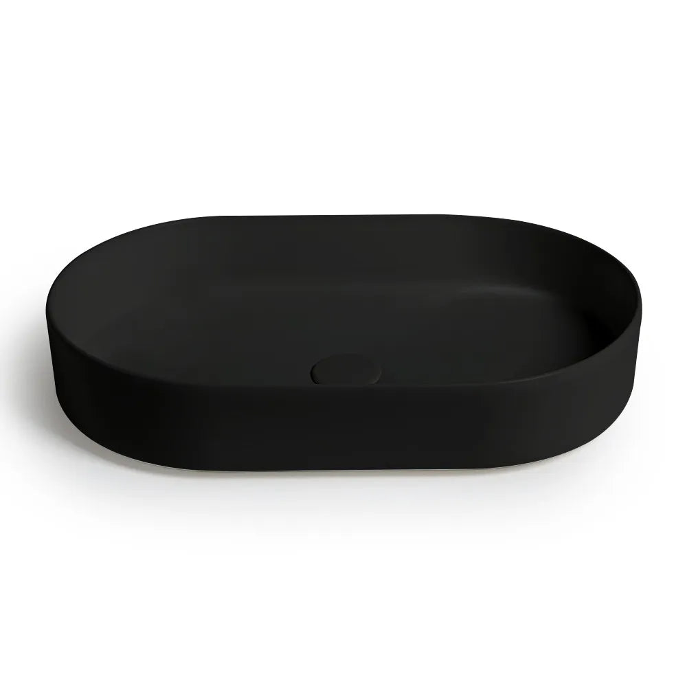 Lavabo da appoggio ovale 60 in ceramica nero opaco  Epsilon