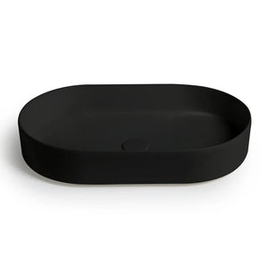 Lavabo da appoggio ovale 60 in ceramica nero opaco  Epsilon