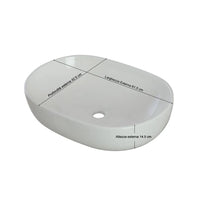 Lavabo da appoggio ovale in ceramica 61,5 x 42,5 cm bianco lucido