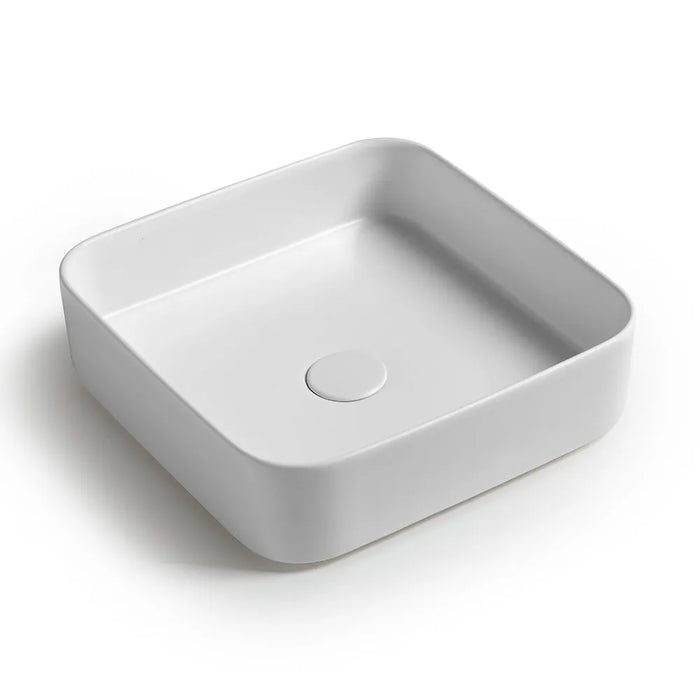 Lavabo da appoggio quadrato 40 in ceramica bianco lucido  Epsilon