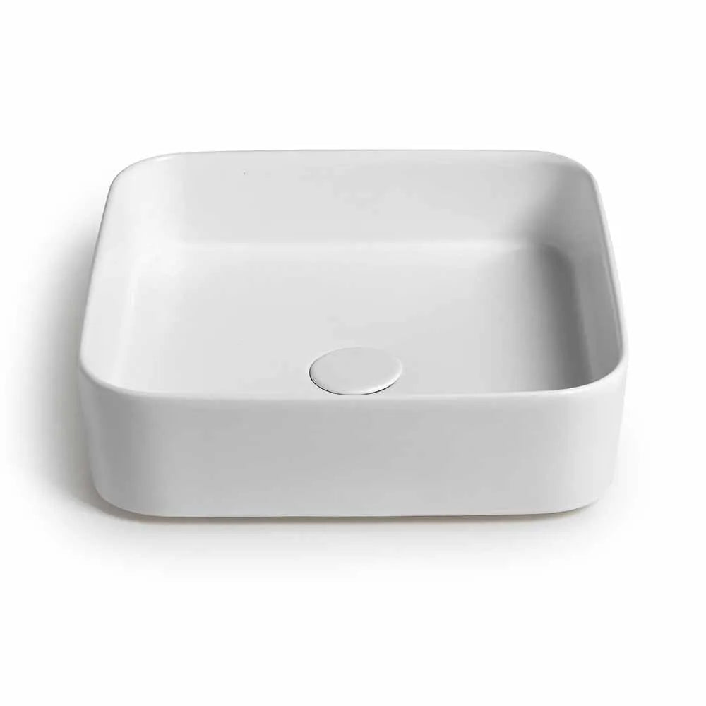 Lavabo da appoggio quadrato 40 in ceramica bianco lucido  Epsilon