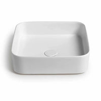 Lavabo da appoggio quadrato 40 in ceramica bianco lucido  Epsilon