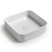 Lavabo da appoggio quadrato 40 in ceramica bianco opaco  Epsilon