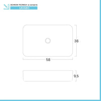 Lavabo da appoggio rettangolare 58x38 cm in acciaio inox nero opaco  Goya