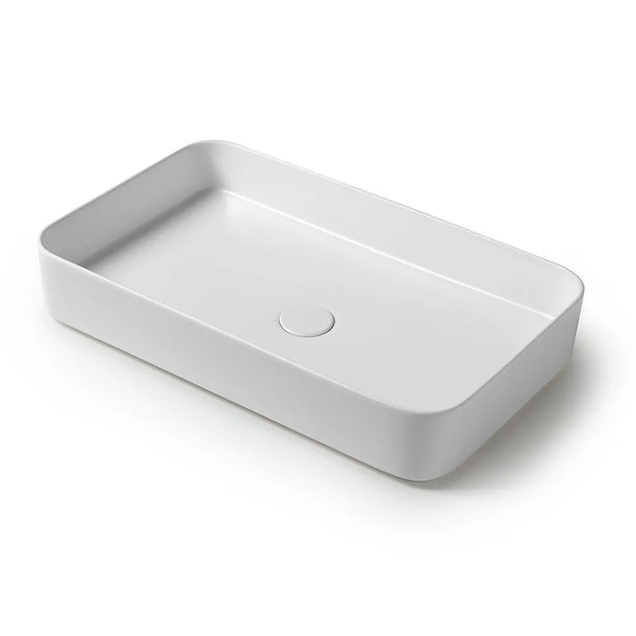 Lavabo da appoggio rettangolare 65 in ceramica bianco lucido  Epsilon
