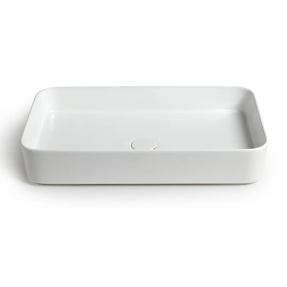 Lavabo da appoggio rettangolare 65 in ceramica bianco lucido  Epsilon