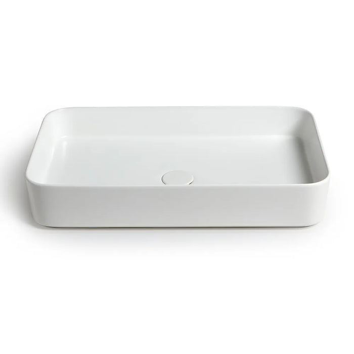 Lavabo da appoggio rettangolare 65 in ceramica bianco lucido  Epsilon