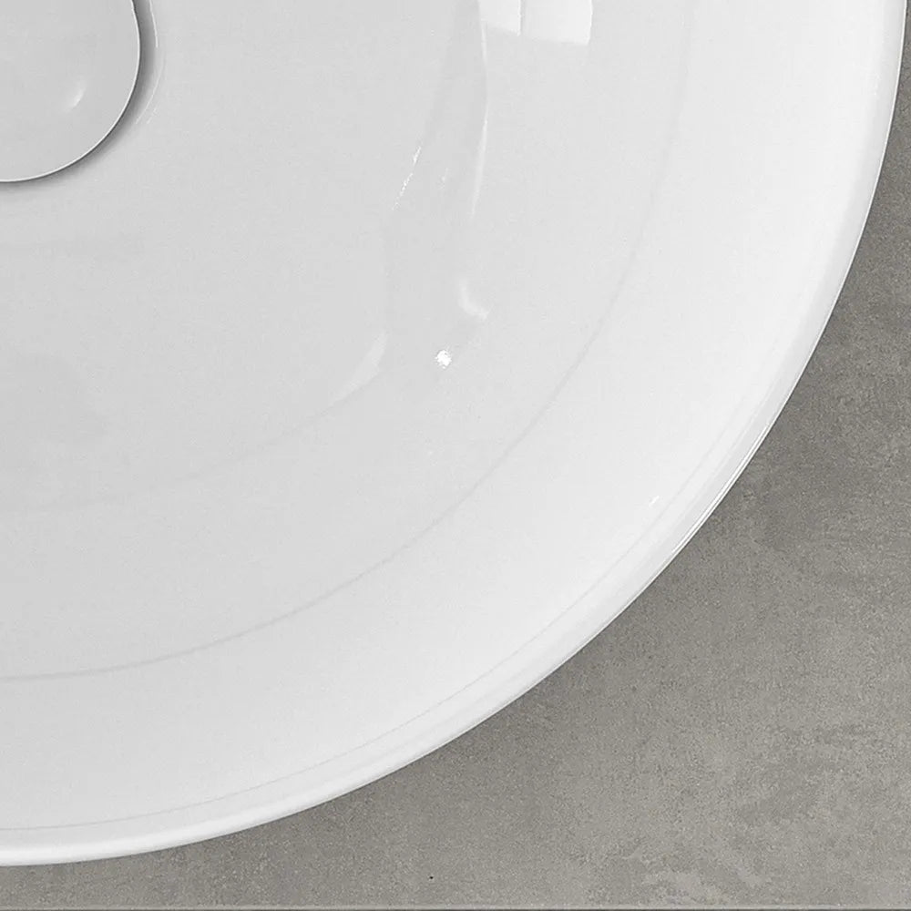 Lavabo da appoggio rettangolare in ceramica 48x38 cm bianco lucido