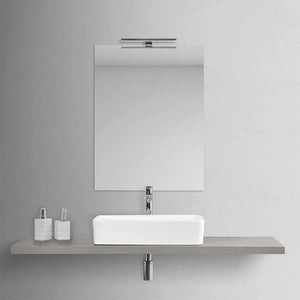 Lavabo da appoggio rettangolare in ceramica 48x38 cm bianco lucido
