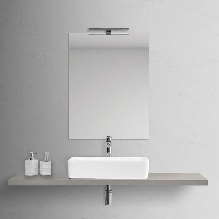 Lavabo da appoggio rettangolare in ceramica 48x38 cm bianco lucido