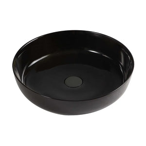 Lavabo da appoggio tondo 33 cm nero lucido in ceramica  Zelos