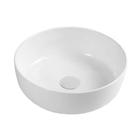 Lavabo da appoggio tondo 38,5 cm bianco lucido in ceramica  Zelos