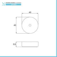 Lavabo da appoggio tondo 40 cm in acciaio inox bianco opaco  Goya
