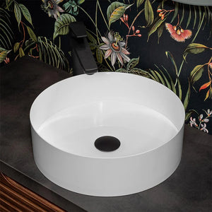 Lavabo da appoggio tondo 40 cm in acciaio inox bianco opaco  Goya