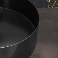 Lavabo da appoggio tondo 40 cm in acciaio inox nero opaco  Goya