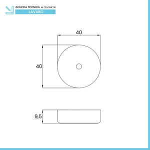 Lavabo da appoggio tondo 40 cm in acciaio inox satinato  Goya