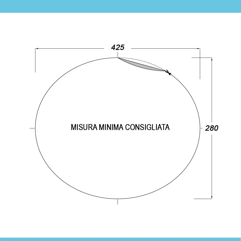 Lavabo da incasso soprapiano ovale 56x46 cm in ceramica lucida
