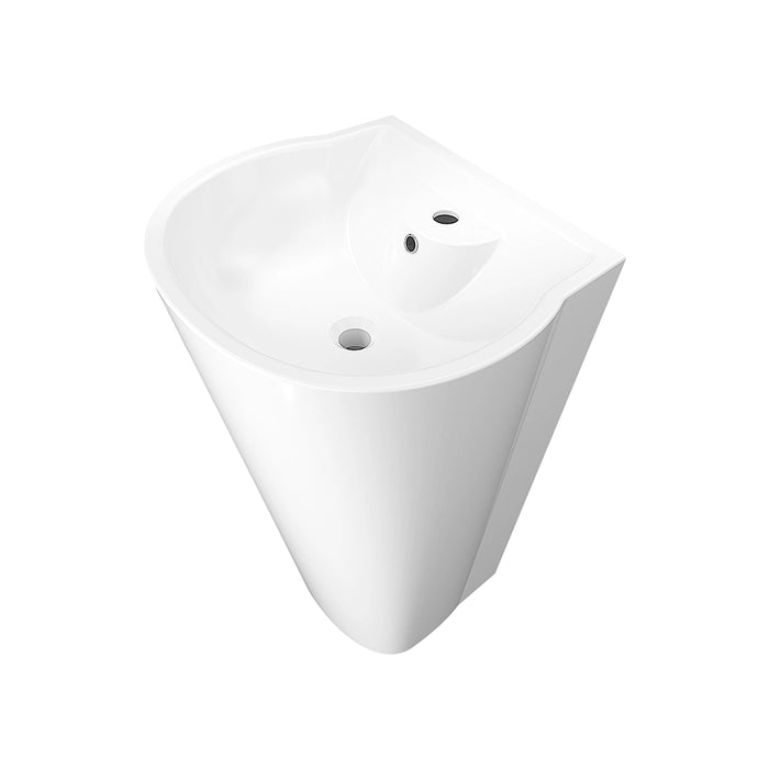 Lavabo freestanding 54x48 cm in ceramica bianco lucido | Bering
