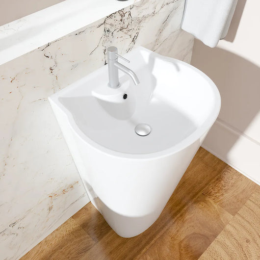 Lavabo freestanding 54x48 cm in ceramica bianco lucido | Bering