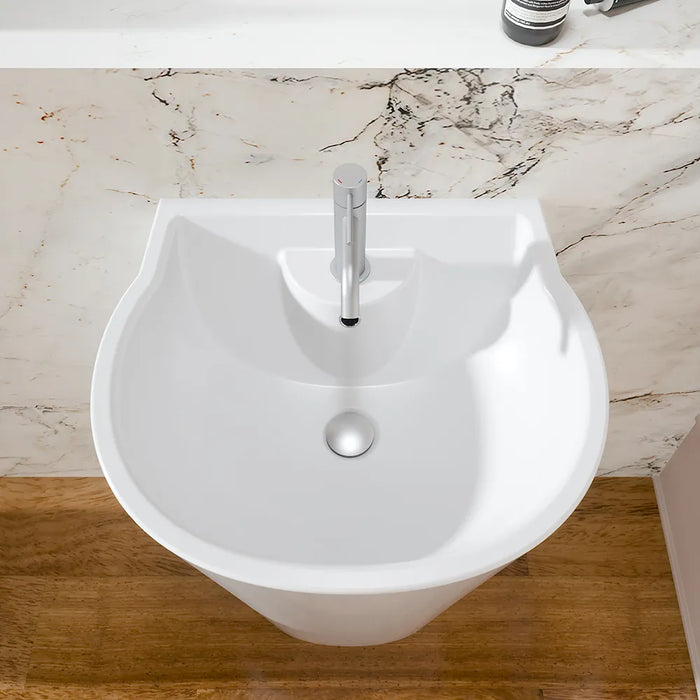 Lavabo freestanding 54x48 cm in ceramica bianco lucido | Bering