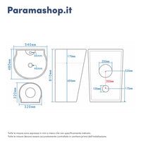 Lavabo freestanding 54x48 cm in ceramica bianco lucido | Bering
