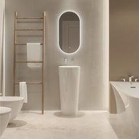 Lavabo freestanding tondo diam. 40cm in ceramica bianco lucido | Egeo