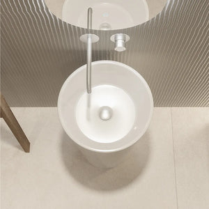 Lavabo freestanding tondo diam. 40cm in ceramica bianco lucido | Egeo