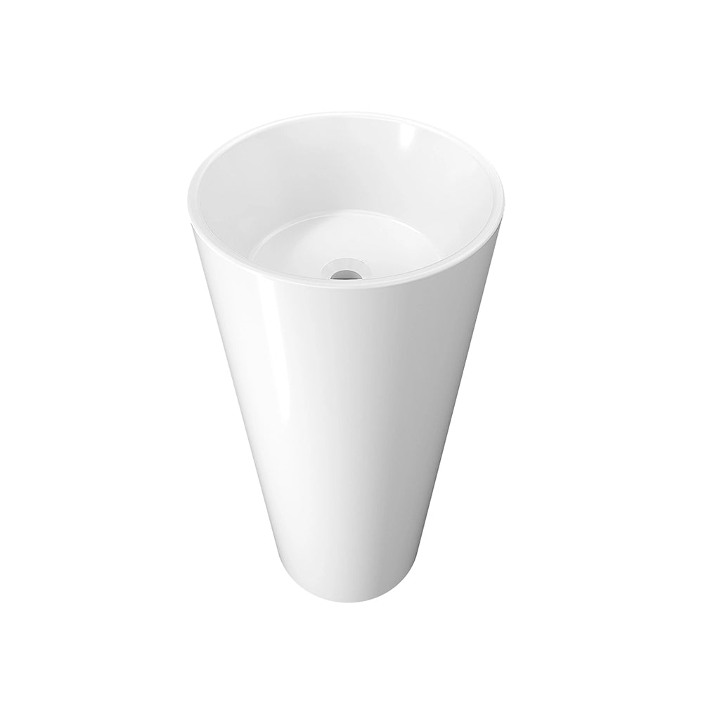 Lavabo freestanding tondo diam. 40cm in ceramica bianco lucido | Egeo