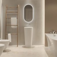 Lavabo freestanding tondo diam. 40 cm in ceramica bianco opaco | Egeo