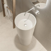 Lavabo freestanding tondo diam. 40 cm in ceramica bianco opaco | Egeo