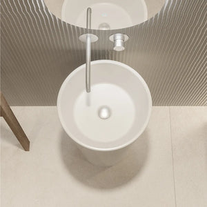 Lavabo freestanding tondo diam. 40 cm in ceramica bianco opaco | Egeo
